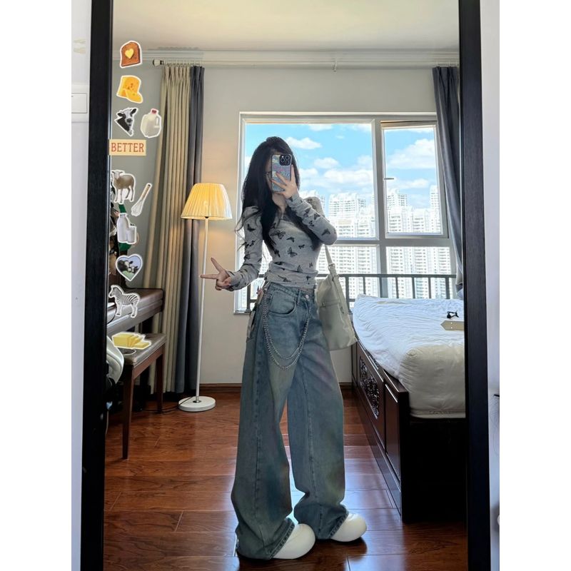 Butterfly Print Summer Thin round Neck Long Sleeves T-Shirt Grey S Suggested 37.50 kg-45.00 kg
Butterfly Print Summer Thin round Neck Long Sleeves T-Shirt Grey S Suggested 37.50 kg-45.00 kg