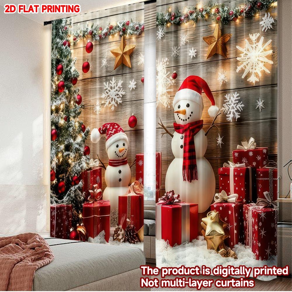 Flat Printing Christmas Curtains Snowmen Gifts Durable Polyester Fiber Spring Use Home Wall Yard Curtain Set Of 2 Made Washable W100*H70(CM)-Hooks&1PCS
Flat Printing Christmas Curtains Snowmen Gifts Durable Polyester Fiber Spring Use Home Wall Yard Curtain Set Of 2 Made Washable W100*H70(CM)-Hooks&1PCS