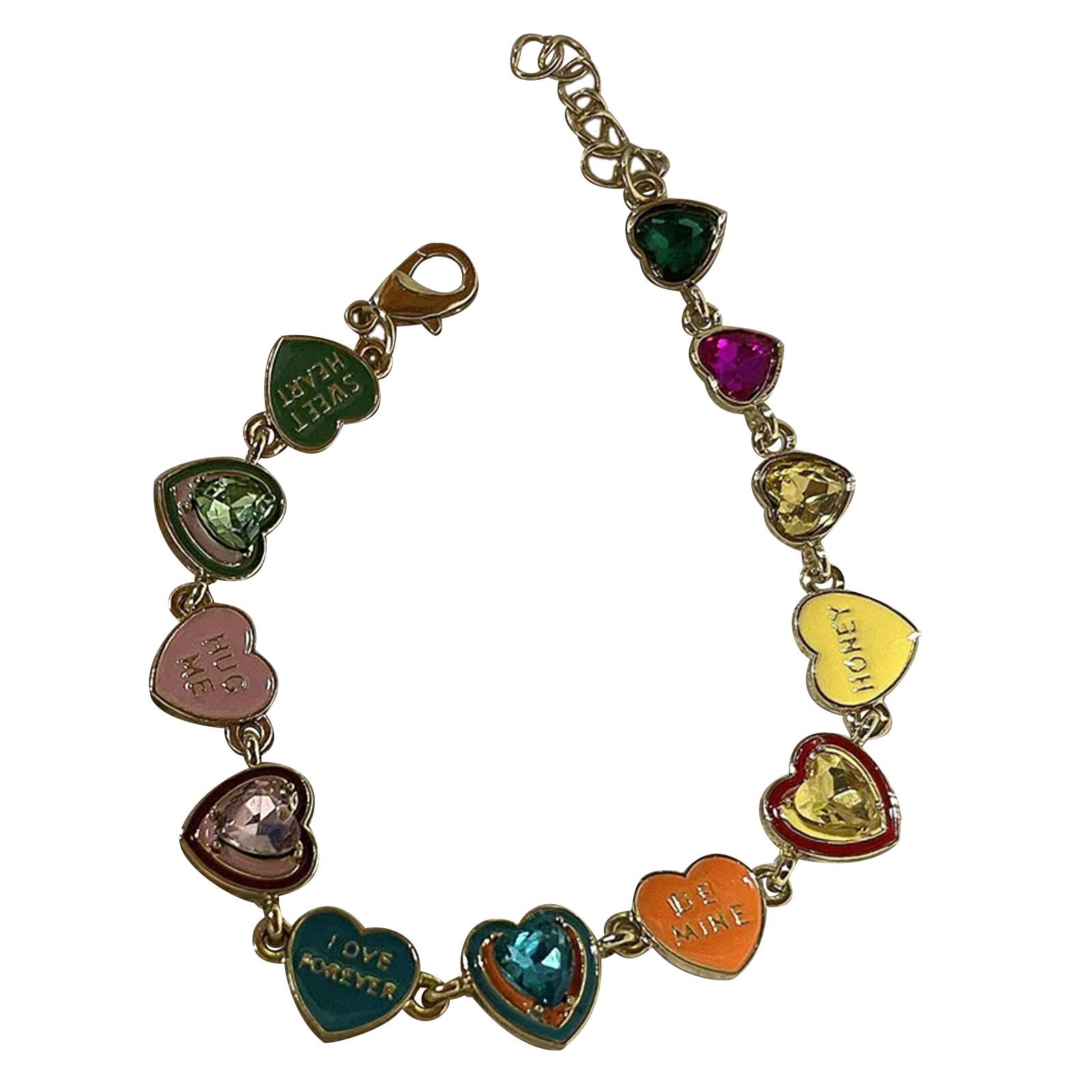 Stylish Colorful Love Heart Bracelet Fashion Wrist Chain Trendy Letter Bangle Fashion Accessory Jewelry for Daily Wear 1
Stylish Colorful Love Heart Bracelet Fashion Wrist Chain Trendy Letter Bangle Fashion Accessory Jewelry for Daily Wear 1