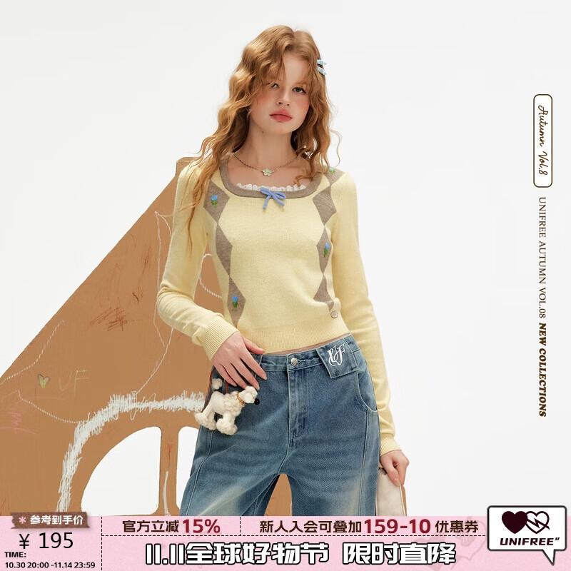 UNIFREE Women s Square Neck Argyle Bowknot Knit Top M
UNIFREE Women s Square Neck Argyle Bowknot Knit Top M
