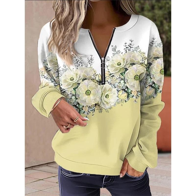 Women s Floral Print Half-Zip Sweatshirt Crew Neck Long Sleeve Casual Pullover Spring Autumn Blouse XXXL жовтий
Women s Floral Print Half-Zip Sweatshirt Crew Neck Long Sleeve Casual Pullover Spring Autumn Blouse XXXL жовтий