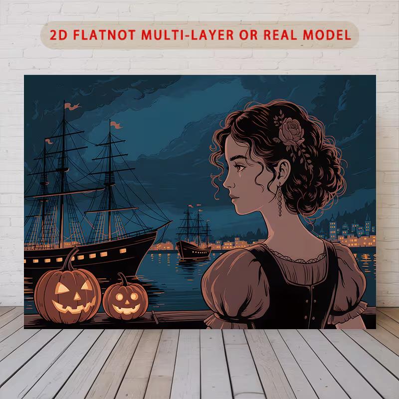 2D Gothic Retro Lady Backdrop Halloween Harbor Sailboat with Pumpkins Wall Decor 47.2x31.5inch/120*80cm
2D Gothic Retro Lady Backdrop Halloween Harbor Sailboat with Pumpkins Wall Decor 47.2x31.5inch/120*80cm