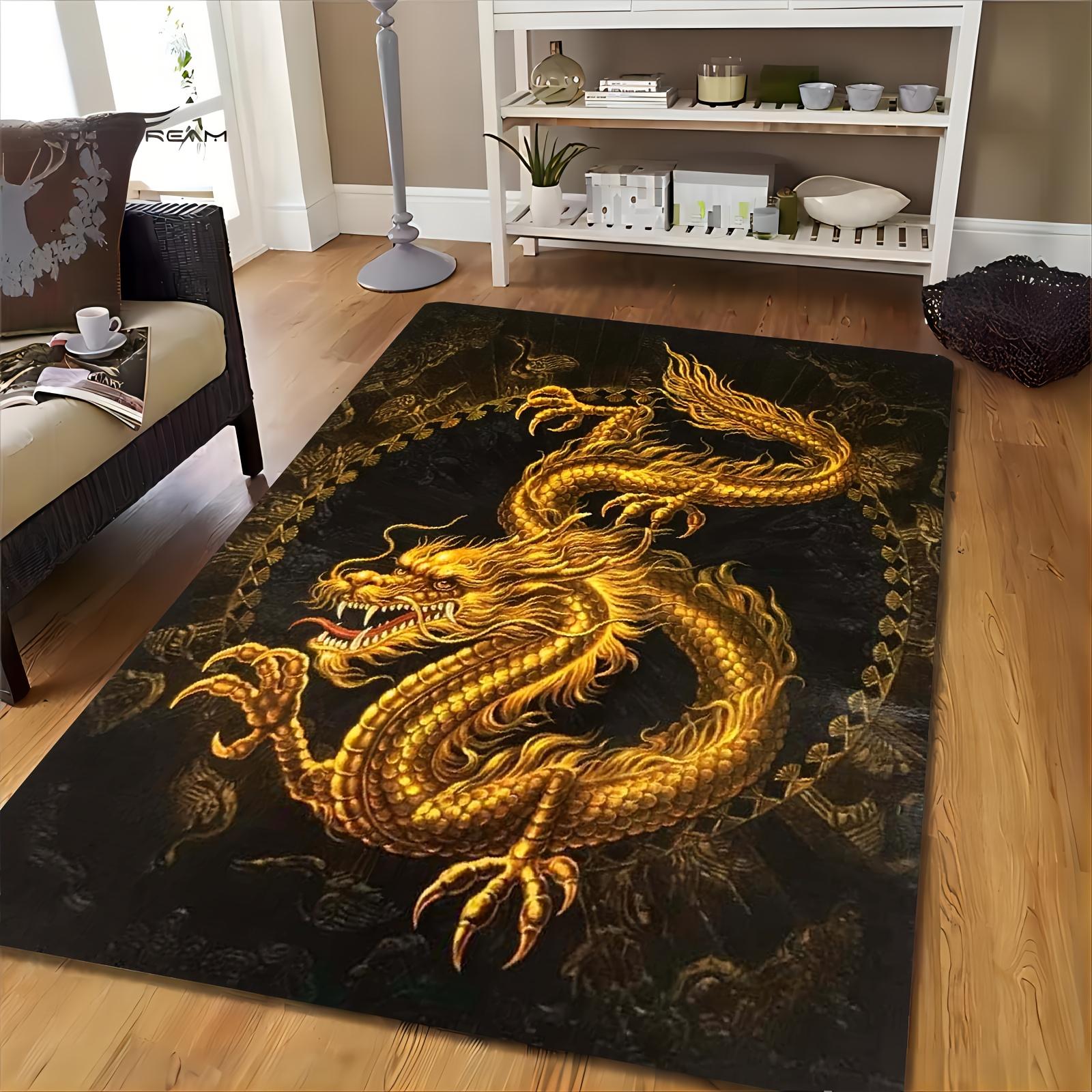 Golden Chinese Dragon Print Flannel Area Rug, Non-slip Soft Floor Mat for Living Room Bedroom Home Decor 40x60cm
Golden Chinese Dragon Print Flannel Area Rug, Non-slip Soft Floor Mat for Living Room Bedroom Home Decor 40x60cm