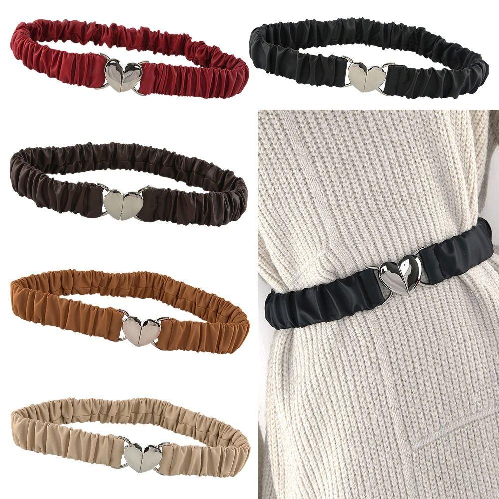 Stretch Slim Elastic Band Crumpled Thin Waist Belt Ladies Dress Cummerbund Love Buckle Waistband
Stretch Slim Elastic Band Crumpled Thin Waist Belt Ladies Dress Cummerbund Love Buckle Waistband
