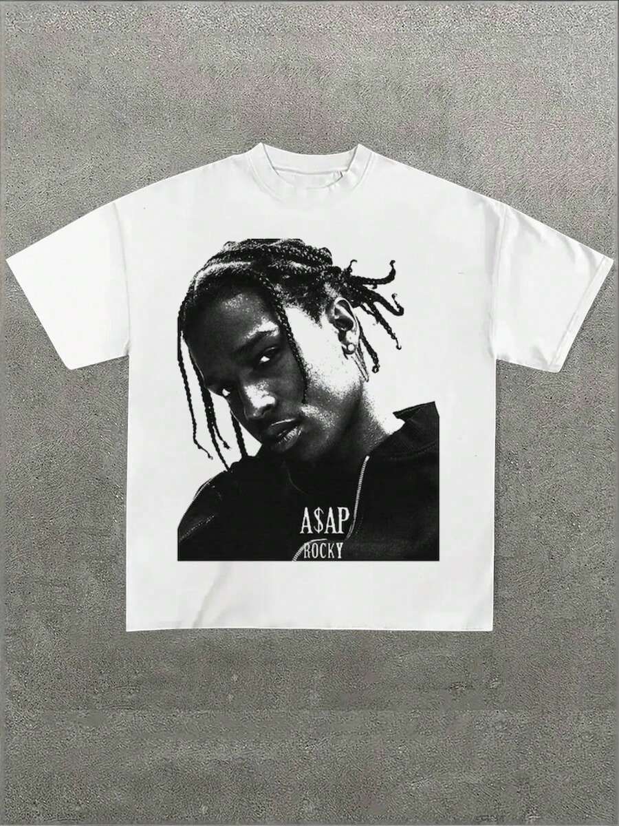 Ретро ASAP Rocky Косы Серо-белый Крупный План Портрет Принт Графическая Футболка Повседневный Принт Удобная И S
Ретро ASAP Rocky Косы Серо-белый Крупный План Портрет Принт Графическая Футболка Повседневный Принт Удобная И S