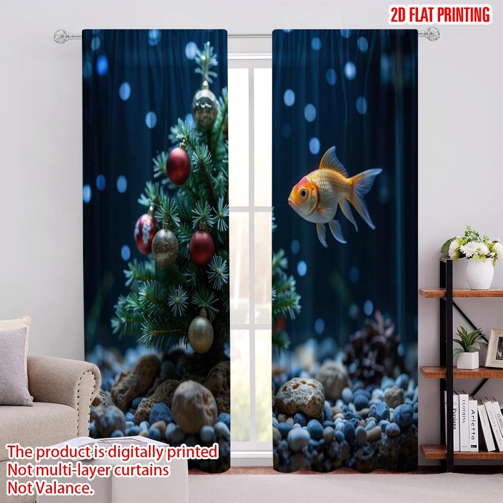 Flat Printing Merry Christmas Curtain Colorful Fish Holiday Tree Patterns Versatile Fabric Without Electricity Curtains Set Of 2 Made Polyester W100*H70(CM)-Rod Pocket&2PCS
Flat Printing Merry Christmas Curtain Colorful Fish Holiday Tree Patterns Versatile Fabric Without Electricity Curtains Set Of 2 Made Polyester W100*H70(CM)-Rod Pocket&2PCS