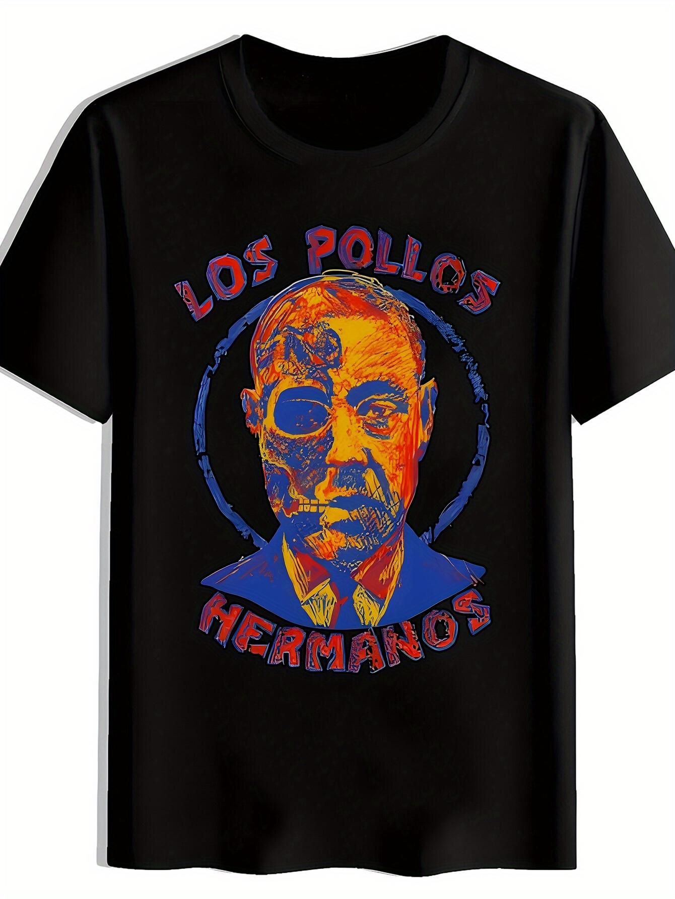 Black T-shirt with Los Pollos Hermanos Graphic Print - Bold Red & Blue Design L
Black T-shirt with Los Pollos Hermanos Graphic Print - Bold Red & Blue Design L