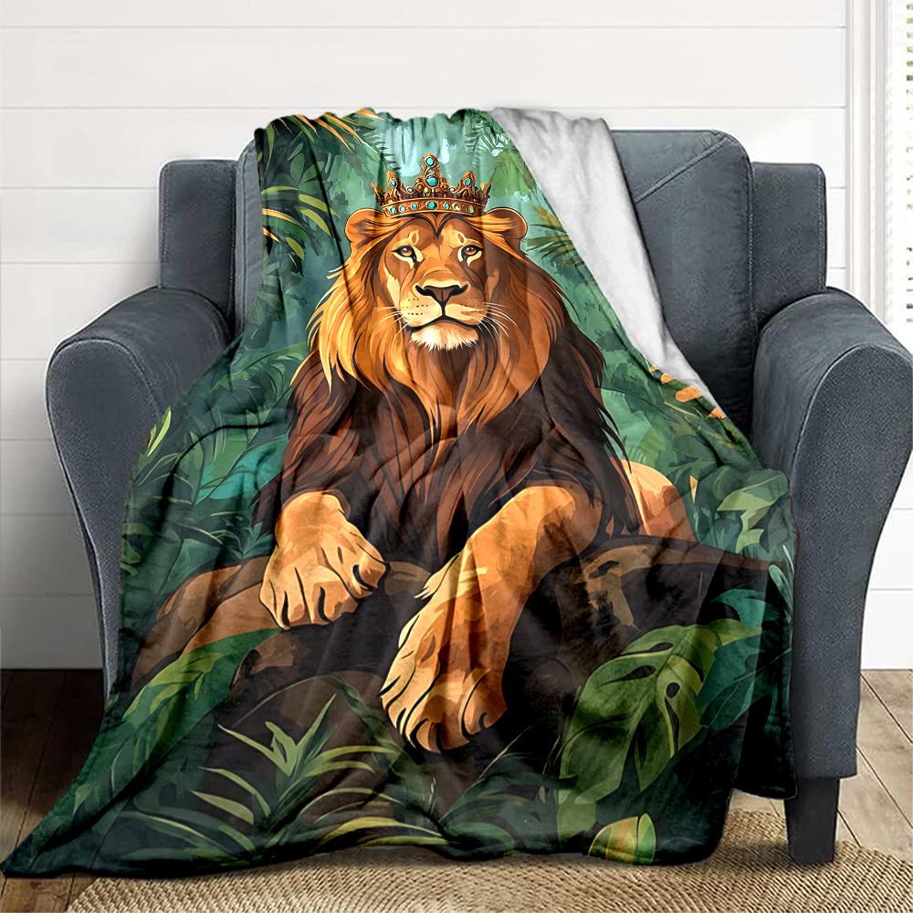 1pc Royal Lion Crown Blanket Lightweight Flannel Blanket Throw Blanket For Sofa, Bed, Travel, Camping, Livingroom, Office yy251015168 75x90cm
1pc Royal Lion Crown Blanket Lightweight Flannel Blanket Throw Blanket For Sofa, Bed, Travel, Camping, Livingroom, Office yy251015168 75x90cm