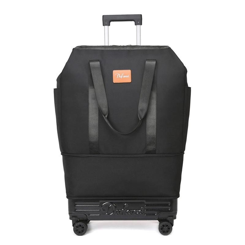 Сумка-тележка Дорожная сумка Универсальное колесо Съемная Складная Расширяемая Вместимость Можно брать на борт для Деловых поездок К Производству one size fits all чёрный