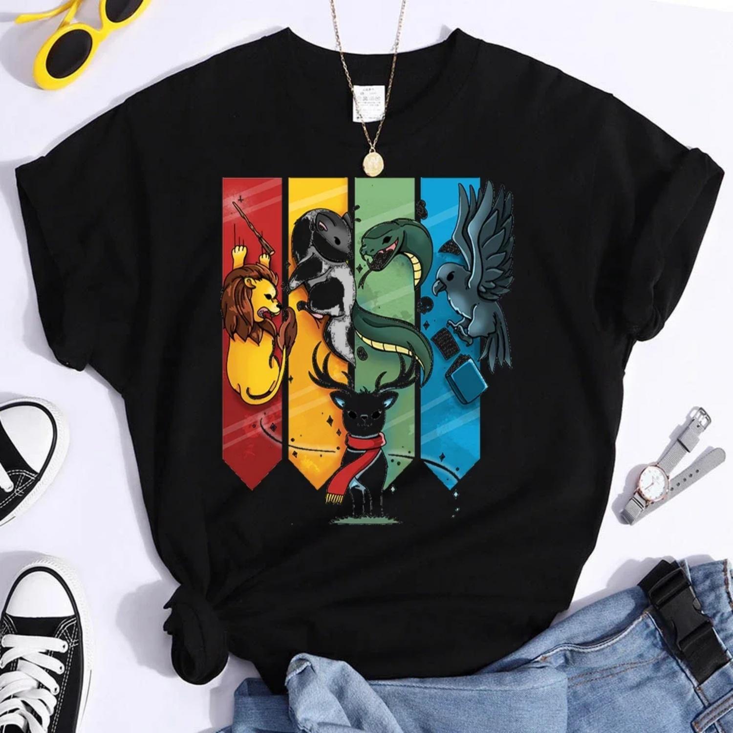 Magic Animal Женская футболка Футболки с коротким рукавом Модные женские футболки с графическим принтом Hogwarts Принт Летние повседневные футболки Одежда S чёрный
Magic Animal Женская футболка Футболки с коротким рукавом Модные женские футболки с графическим принтом Hogwarts Принт Летние повседневные футболки Одежда S чёрный