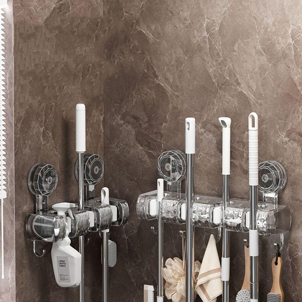 Anti-Slip Broom Holder Broom Organizer Bathroom Shelf New Wall Mount Mop Gripper Three clip grey
Anti-Slip Broom Holder Broom Organizer Bathroom Shelf New Wall Mount Mop Gripper Three clip grey