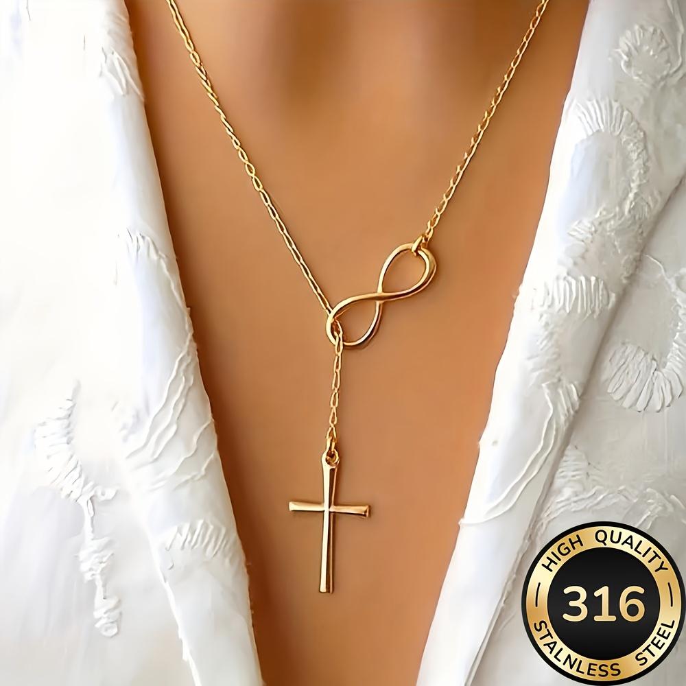 1Pc Stainless Steel Cross Necklace, Gold Fade Resistant Pendant, Hypoallergenic Christian Gift for Women Everyday
1Pc Stainless Steel Cross Necklace, Gold Fade Resistant Pendant, Hypoallergenic Christian Gift for Women Everyday