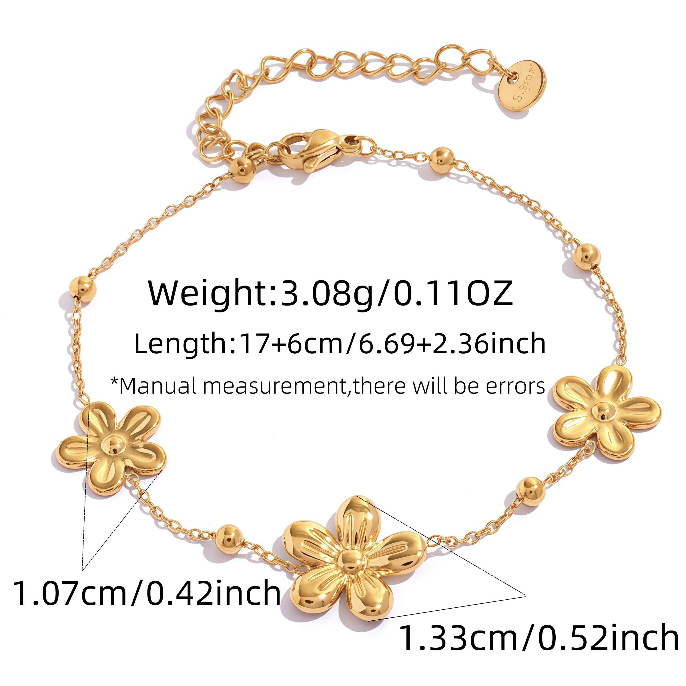 Trendy Flower Chain 18K Gold PVD Plated Bracelet Bangle Stainless Steel Summer Zircon for Women Waterproof Party Gift 2026
Trendy Flower Chain 18K Gold PVD Plated Bracelet Bangle Stainless Steel Summer Zircon for Women Waterproof Party Gift 2026