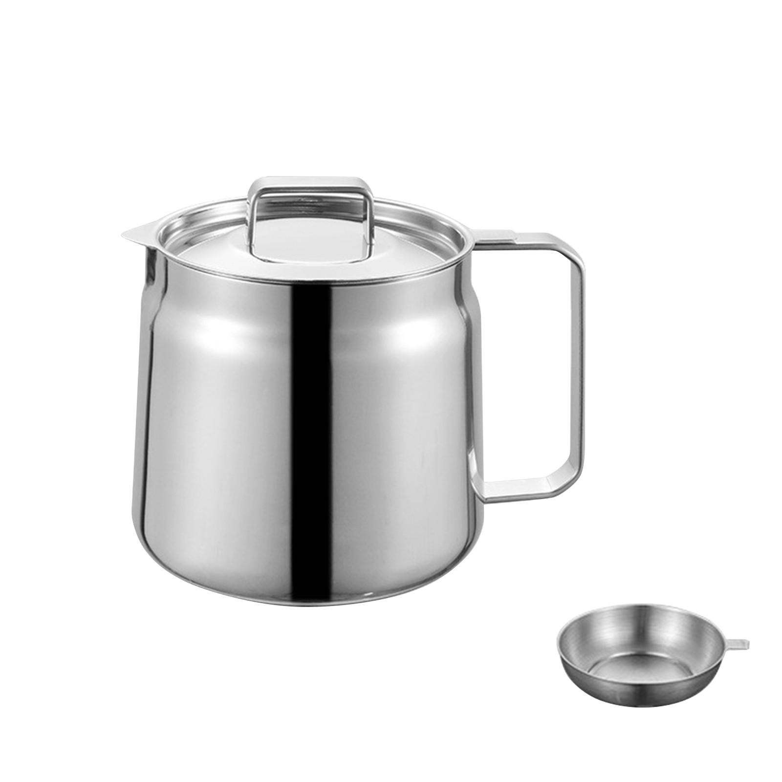Large Capacity Stainless Steel Oil Storage Container with Filter Mesh Lid Handle Durable Kitchen Oil Dispenser for Home and Commercial Use One Size
Large Capacity Stainless Steel Oil Storage Container with Filter Mesh Lid Handle Durable Kitchen Oil Dispenser for Home and Commercial Use One Size