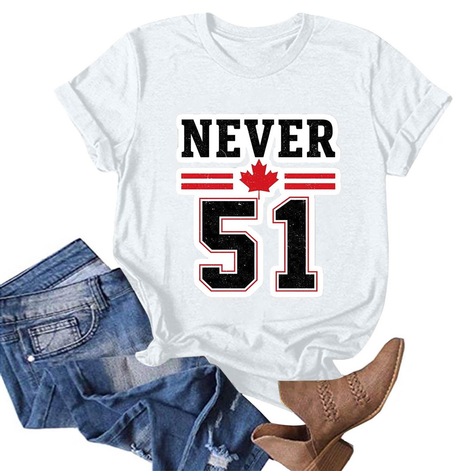Women s Casual Fashion Street Slim Short Sleeve Canada Never 51 State Around T-Shirt Top M білий
Women s Casual Fashion Street Slim Short Sleeve Canada Never 51 State Around T-Shirt Top M білий
