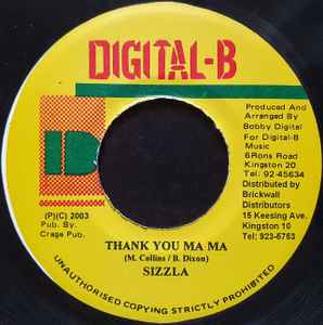 7inch Record SIZZLA - Thank You Ma Ma NONE Digital-B 2003 Jamaica Reggae, Ska & Dub Used
7inch Record SIZZLA - Thank You Ma Ma NONE Digital-B 2003 Jamaica Reggae, Ska & Dub Used