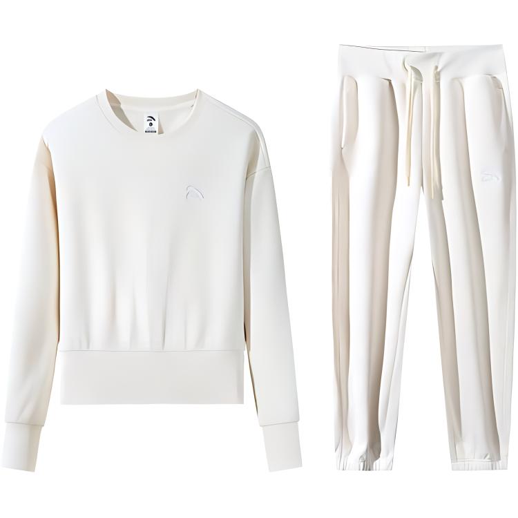 Anta Lifestyle Series Solid Color Round Neck Comfortable Breathable Loose Top Mid Waist Tied Cuff Sweatpants Set Women sets Vanilla Cream 962448202-1 L
Anta Lifestyle Series Solid Color Round Neck Comfortable Breathable Loose Top Mid Waist Tied Cuff Sweatpants Set Women sets Vanilla Cream 962448202-1 L