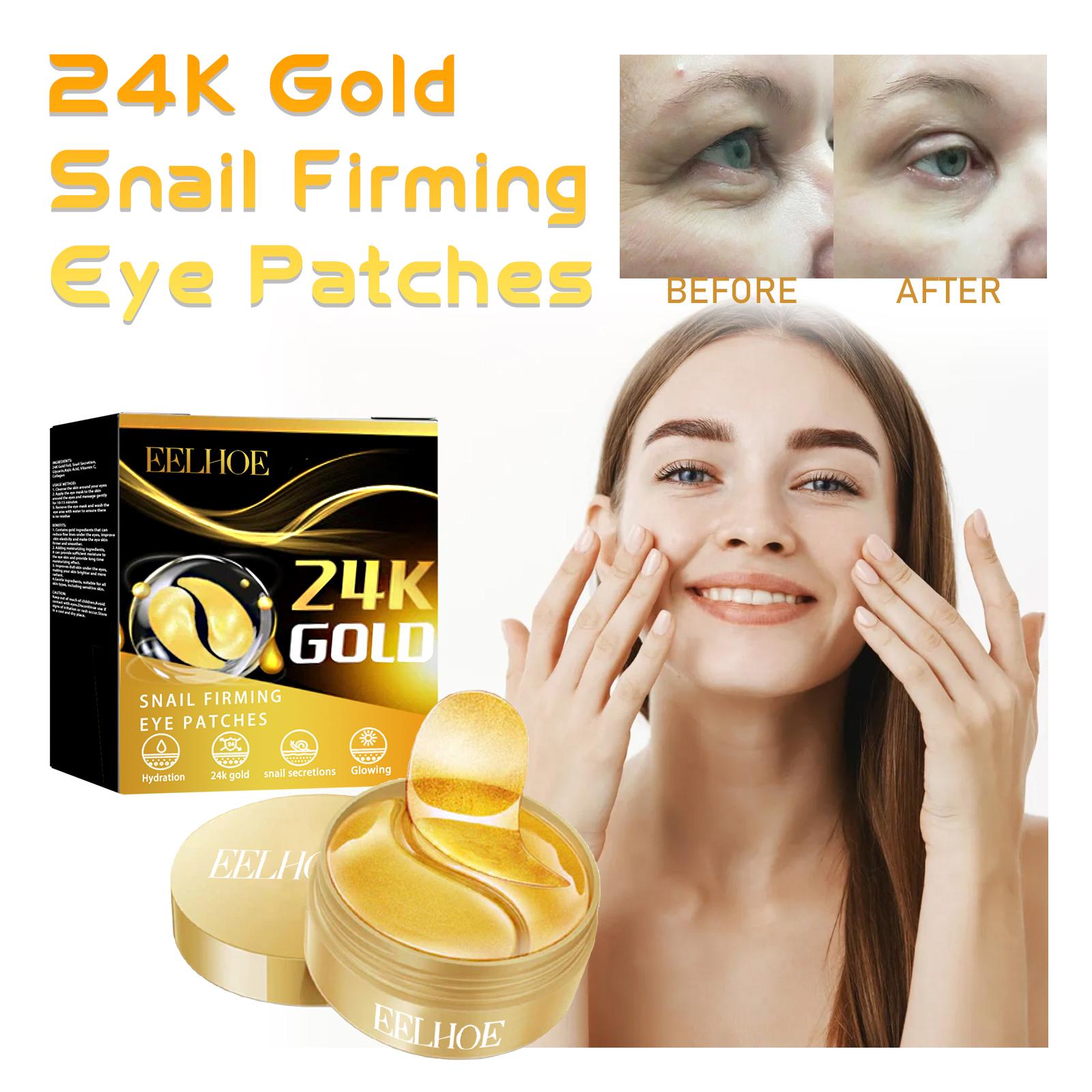 EELHOE 24k Gold Firming Eye Mask - Improves Eye Wrinkles, Crow s Feet, Firmly Lifts Eye Area Skin and Moisturizes 60pcs
EELHOE 24k Gold Firming Eye Mask - Improves Eye Wrinkles, Crow s Feet, Firmly Lifts Eye Area Skin and Moisturizes 60pcs