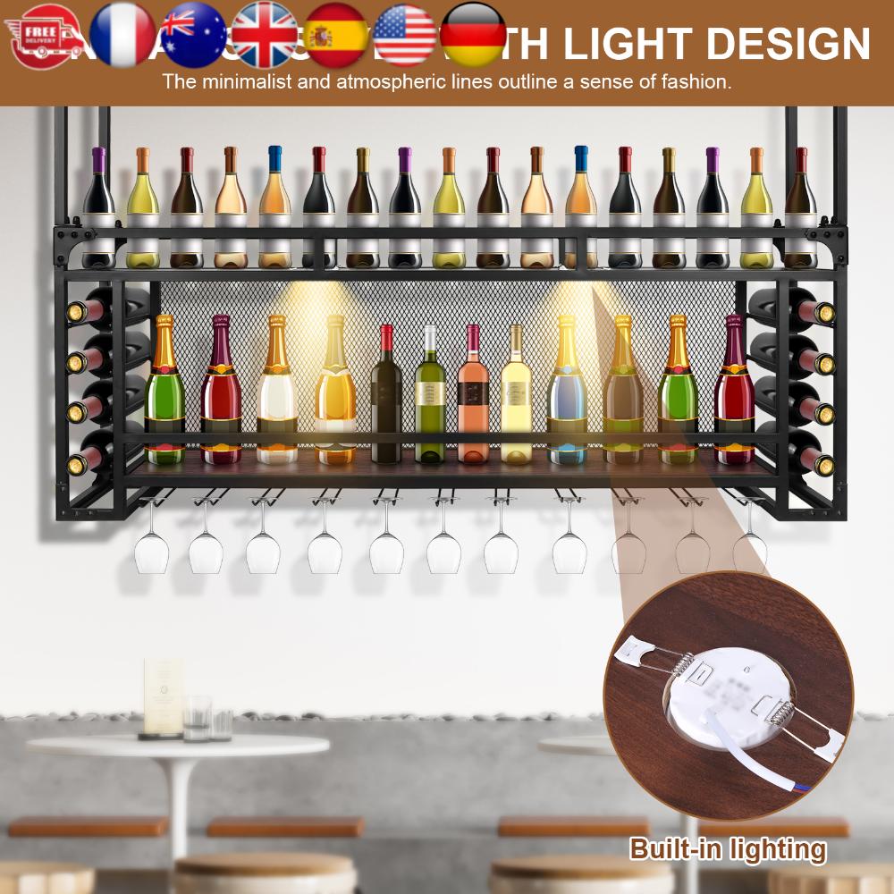 Wall Mounted 2 -Tiers Wine Bottle Display Shelf 59.06x21.65x11.81inch Large Wine Bottles Display Shelf for Bar Restaurant Indoor United States
Wall Mounted 2 -Tiers Wine Bottle Display Shelf 59.06x21.65x11.81inch Large Wine Bottles Display Shelf for Bar Restaurant Indoor United States