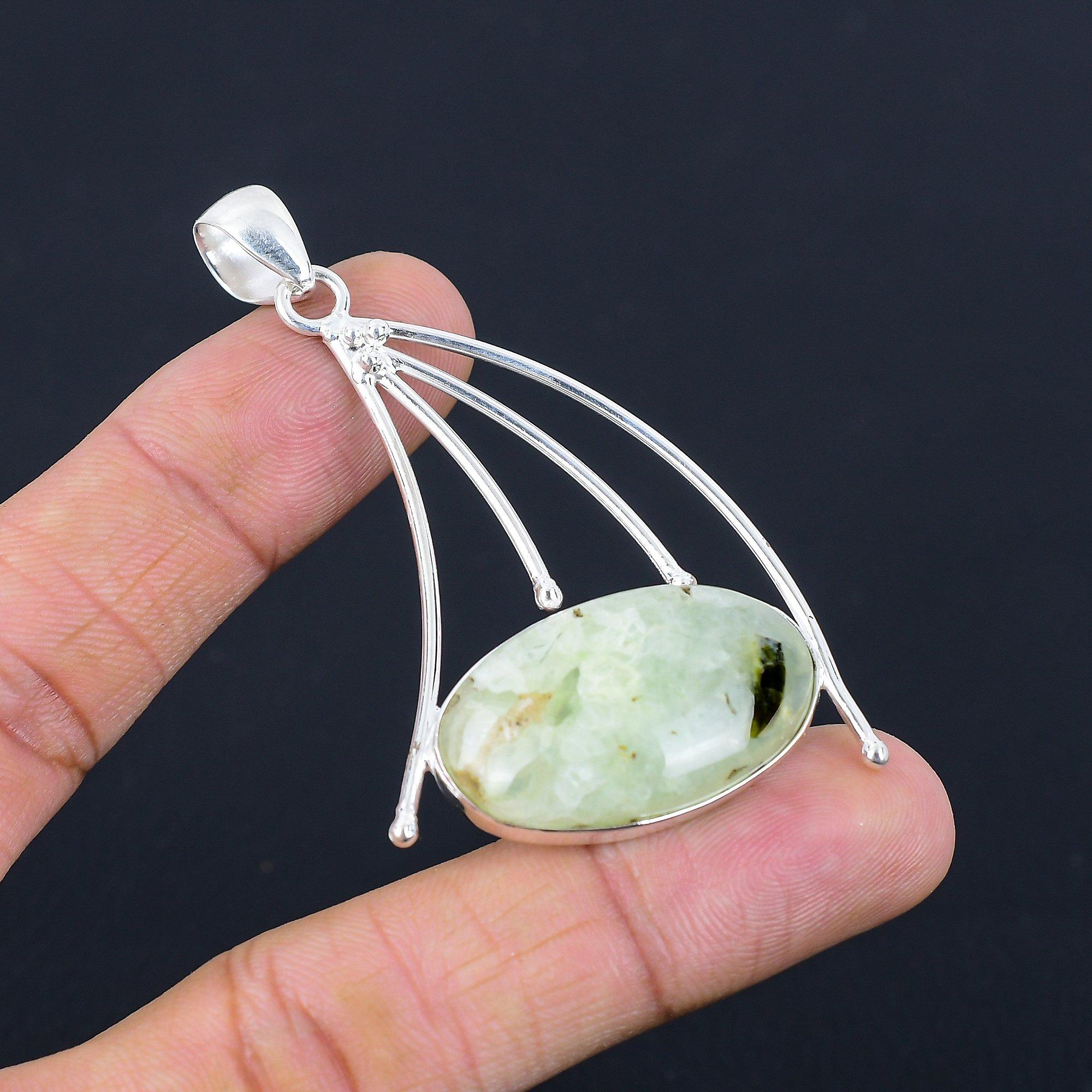 Натуральный Мох Моховой Пренит Камень-самоцвет Подвеска Зеленый 925 Стерлинговое Серебро Ювелирные изделия
Натуральный Мох Моховой Пренит Камень-самоцвет Подвеска Зеленый 925 Стерлинговое Серебро Ювелирные изделия