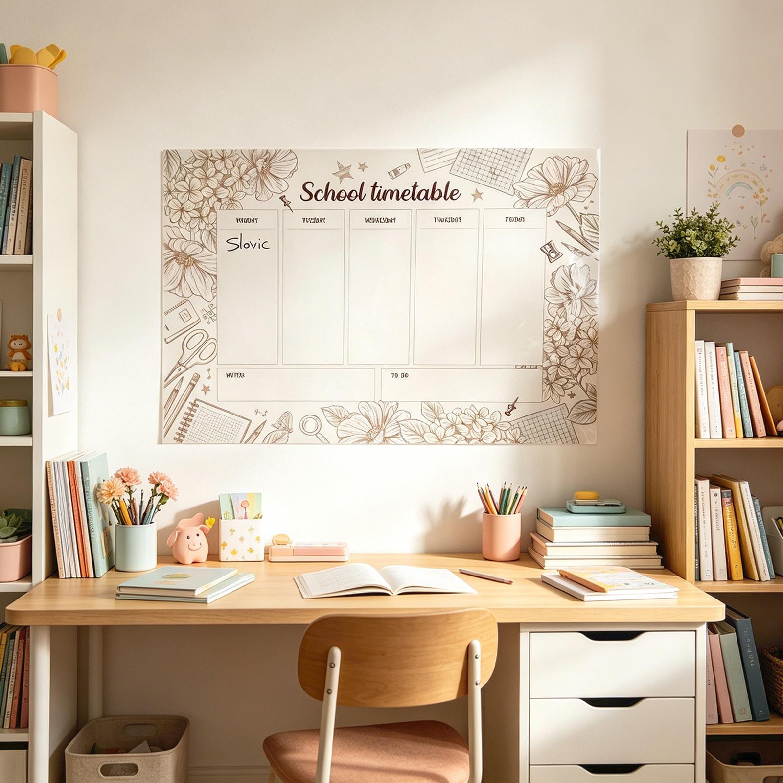 Reusable Dry Erase School Timetable Planner Weekly Schedule Board for Organizing Daily and Weekly Study Plans with Notes and To Do Sections One Size белый
Reusable Dry Erase School Timetable Planner Weekly Schedule Board for Organizing Daily and Weekly Study Plans with Notes and To Do Sections One Size белый