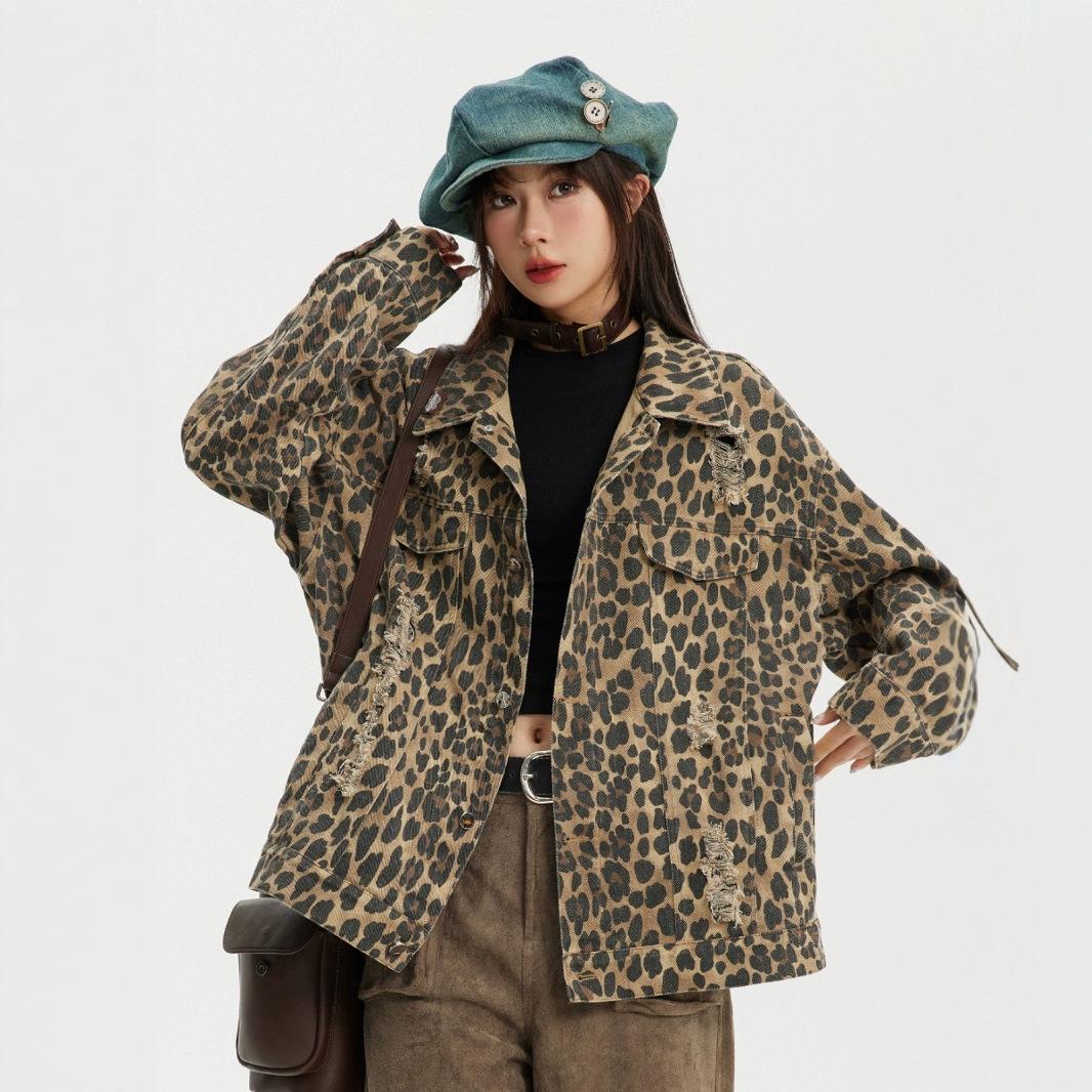 Trendy Leopard Print Workwear Jacket - Unisex Hiphop Style with Turn-Down Collar L леопард друку кольору
Trendy Leopard Print Workwear Jacket - Unisex Hiphop Style with Turn-Down Collar L леопард друку кольору