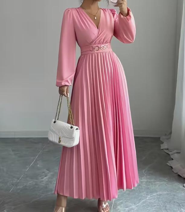 V-neck Long Sleeve Maxi Dress with Metal Accents - European and American Style Bestseller Medium
V-neck Long Sleeve Maxi Dress with Metal Accents - European and American Style Bestseller Medium