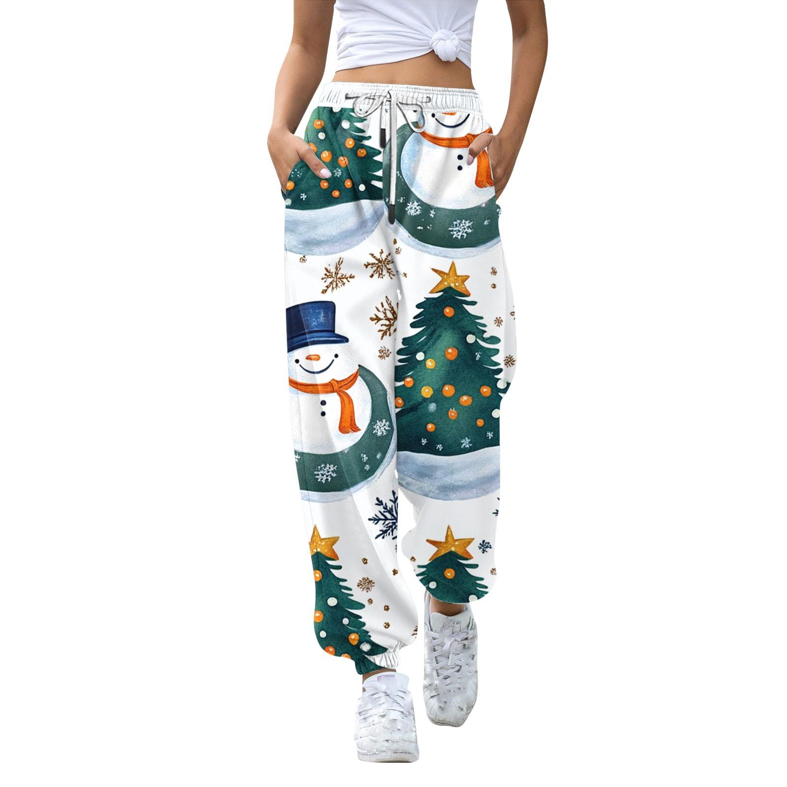Женские спортивные штаны с высокой талией, рождественским принтом, карманами, затягивающимися на шнурок XXXL белый
Женские спортивные штаны с высокой талией, рождественским принтом, карманами, затягивающимися на шнурок XXXL белый