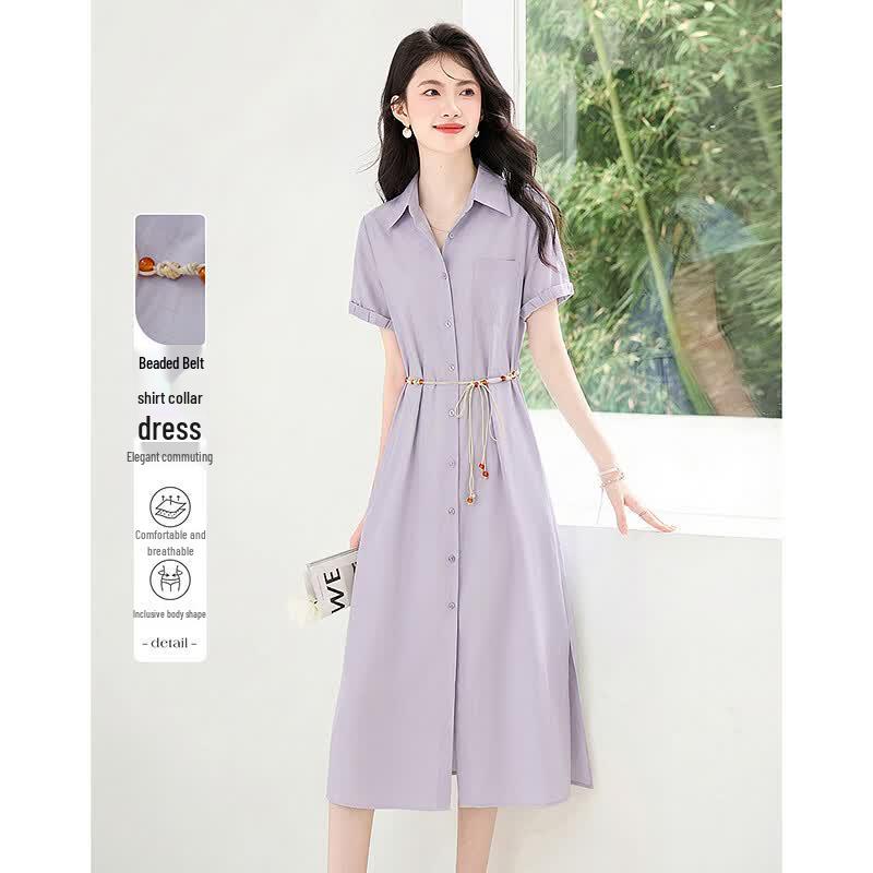 Beaded Belt Slimming A-line Dress S
Beaded Belt Slimming A-line Dress S