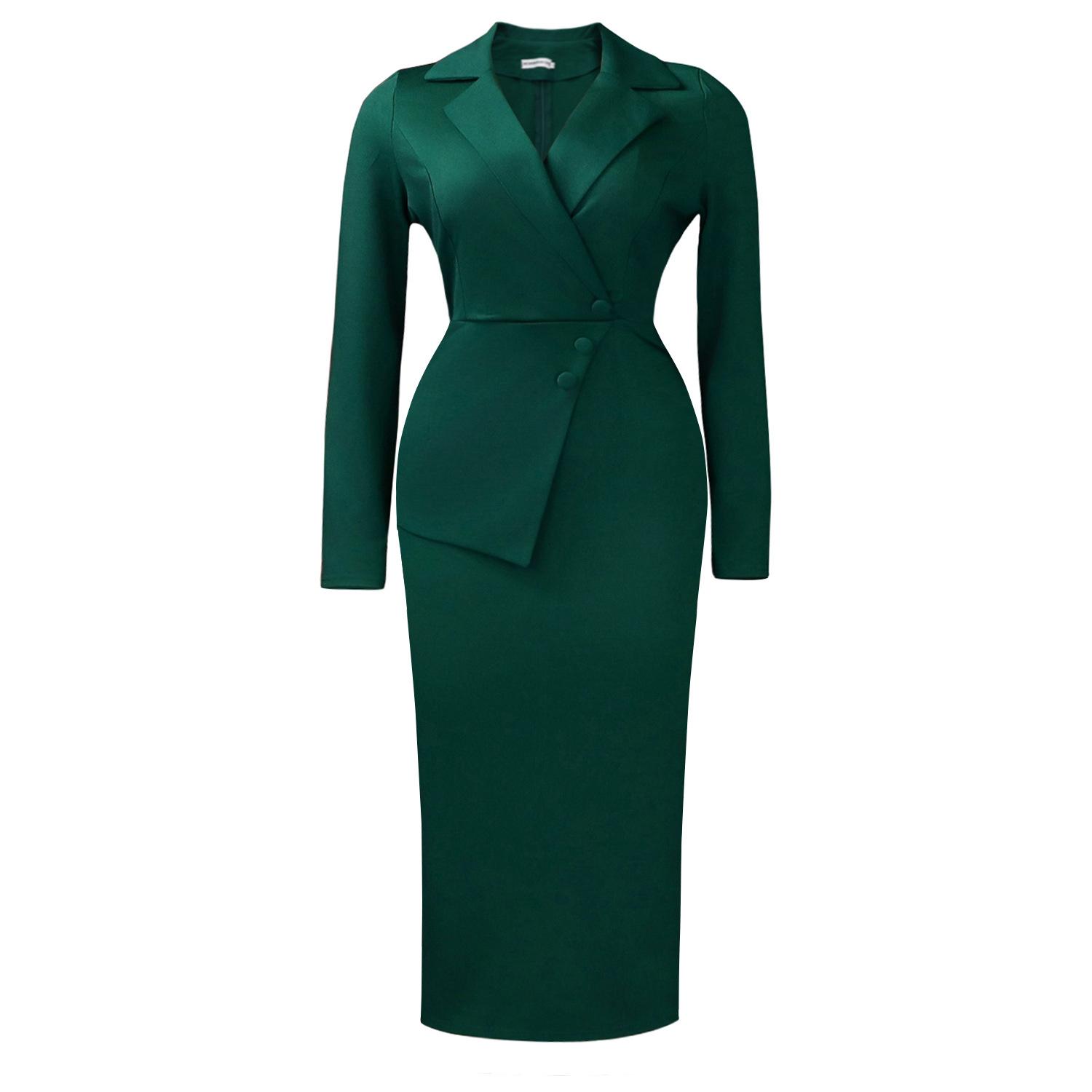 Women s Spring New Solid Color Long Sleeve Suit Collar Folds Slim Fit Medium and Long Dress XXXL
Women s Spring New Solid Color Long Sleeve Suit Collar Folds Slim Fit Medium and Long Dress XXXL