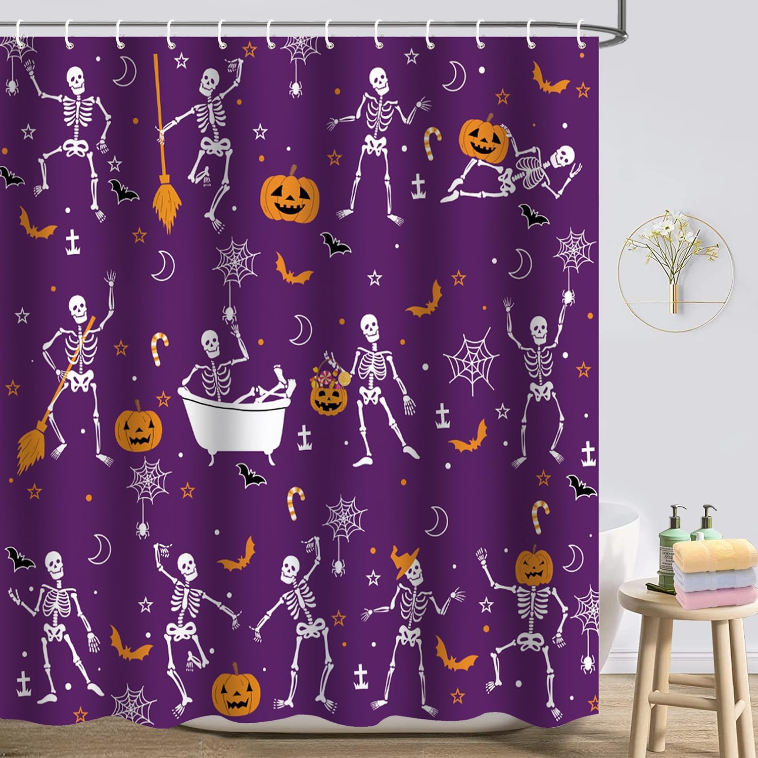 Halloween Shower Curtain, Ghost Curtain Set, Black Fall Curtains For Bathroom Decor, Spooky Shower Curtain W60H190(CM)-1 Pcs
Halloween Shower Curtain, Ghost Curtain Set, Black Fall Curtains For Bathroom Decor, Spooky Shower Curtain W60H190(CM)-1 Pcs
