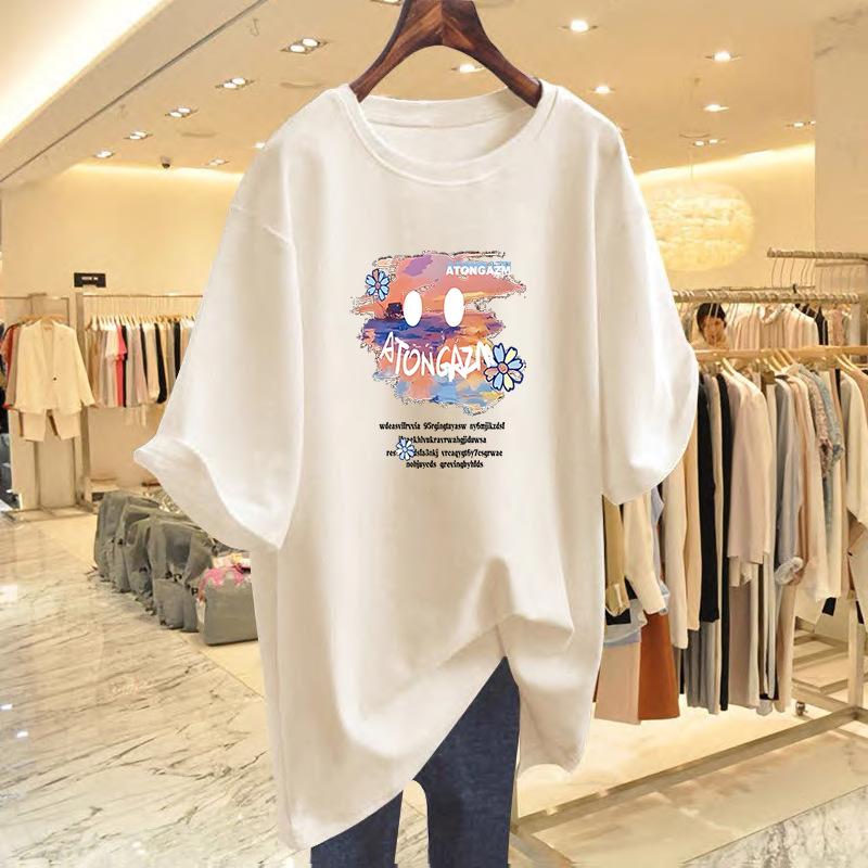 Pure cotton summer loose printing large size short-sleeved t-shirt women s new design printed niche top bottoming shirt S
Pure cotton summer loose printing large size short-sleeved t-shirt women s new design printed niche top bottoming shirt S