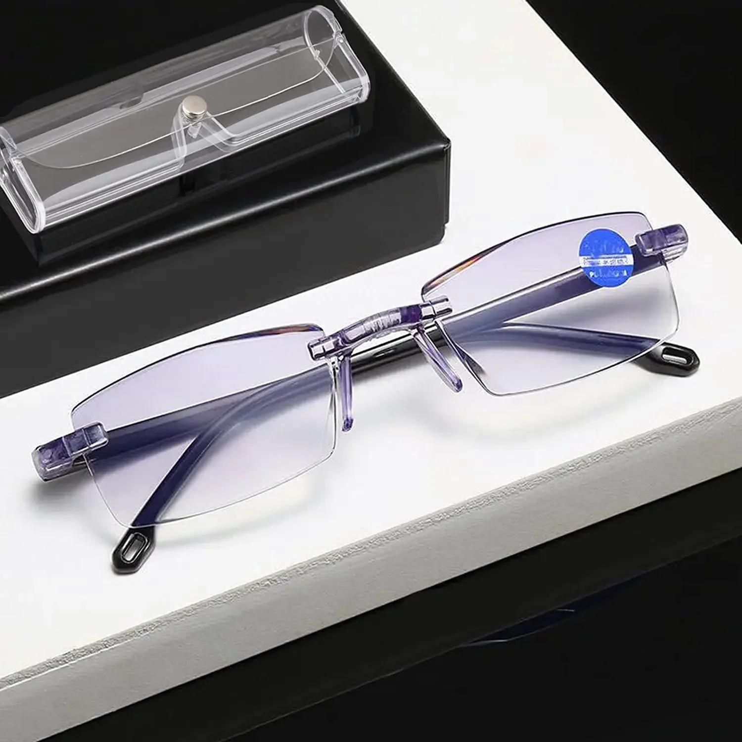 Men s Rimless Reading Glasses Smart Glasses With Automatic Adjustment Lens Glasse Women Anti-blue Light Reading Mirror +1.0-+4.0 +100
Men s Rimless Reading Glasses Smart Glasses With Automatic Adjustment Lens Glasse Women Anti-blue Light Reading Mirror +1.0-+4.0 +100