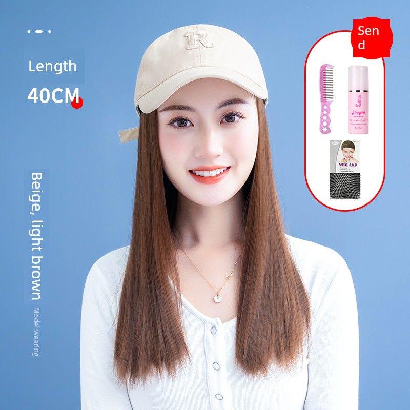 Hat Wig Integrated Female Summer Baseball Cap Female Medium Long Straight Hair Peaked Cap Short Straight Hair Artificial Nature Detachable R-bat cap beige-medium straight hair-light brown
Hat Wig Integrated Female Summer Baseball Cap Female Medium Long Straight Hair Peaked Cap Short Straight Hair Artificial Nature Detachable R-bat cap beige-medium straight hair-light brown