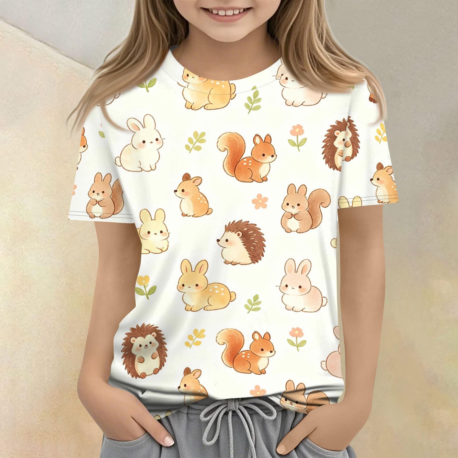 Kids Animal Print Crew Neck Short Sleeve T Shirt Casual Loose Fit Top Soft Comfortable Fabric Suitable for Everyday Wear 110 бежевый
Kids Animal Print Crew Neck Short Sleeve T Shirt Casual Loose Fit Top Soft Comfortable Fabric Suitable for Everyday Wear 110 бежевый