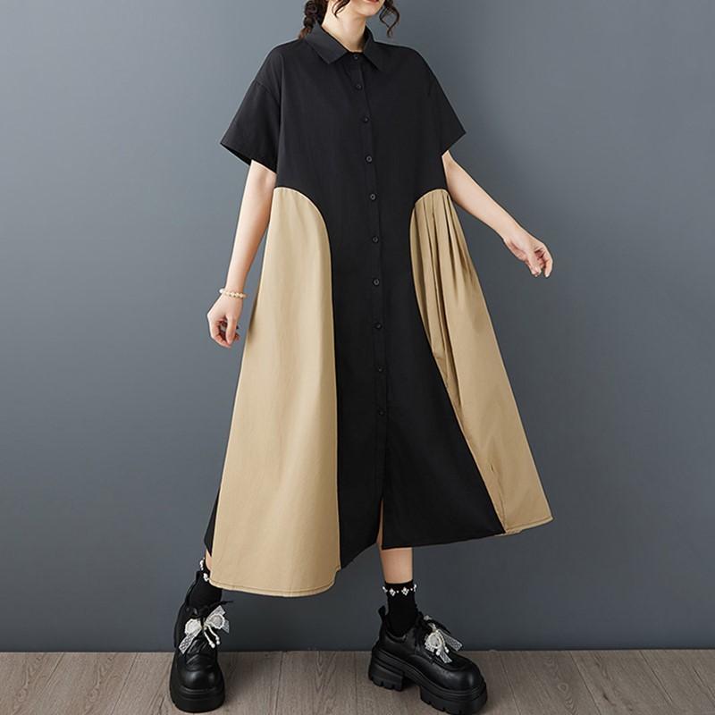 short sleeve Plus size cotton vintage patchwork new in dresses for women casual loose long summer Shirt dress хакі
short sleeve Plus size cotton vintage patchwork new in dresses for women casual loose long summer Shirt dress хакі