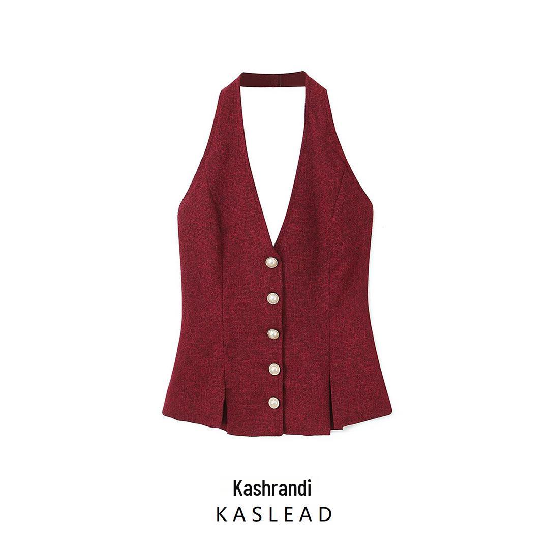 Spring 2025 Women s European & American Fashion: Simple Pearl Button Chunky Knit Halter Top Large красный
Spring 2025 Women s European & American Fashion: Simple Pearl Button Chunky Knit Halter Top Large красный