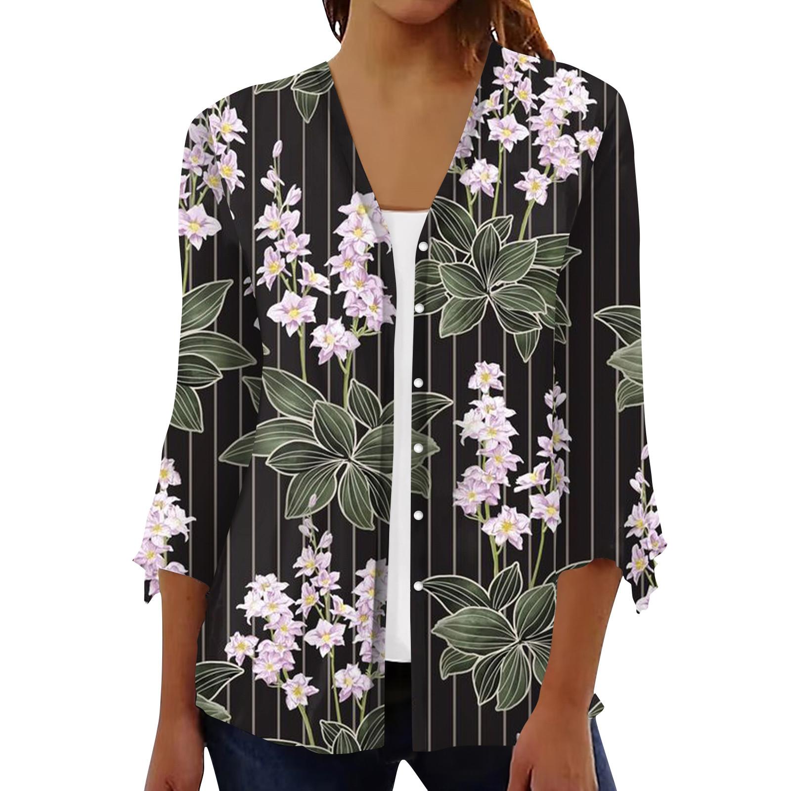 Кардиган с открытым передом и рукавами 3/4 для женщин, кардиган на пуговицах в стиле ретро с цветочным принтом для платья, женские топы с v-образным вырезом, накидка L
Кардиган с открытым передом и рукавами 3/4 для женщин, кардиган на пуговицах в стиле ретро с цветочным принтом для платья, женские топы с v-образным вырезом, накидка L