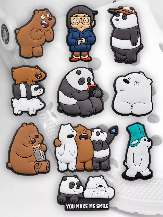 Джибитсы Мы обычные медведи We Bare Bears Гризли, Панда, Белый медведь, мультяшные герои украшения для крокс аксессуары набор 10 шт різнокольоровий
Джибитсы Мы обычные медведи We Bare Bears Гризли, Панда, Белый медведь, мультяшные герои украшения для крокс аксессуары набор 10 шт різнокольоровий