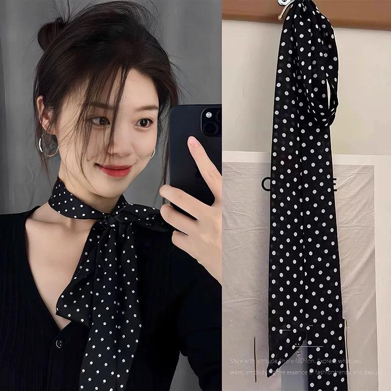 Black Polka Dot Scarf Premium Lightweight Square Neck Scarf Hair Band Fashion Accessory for Women Summer Style Outfit Complement 139*5cm чорний
Black Polka Dot Scarf Premium Lightweight Square Neck Scarf Hair Band Fashion Accessory for Women Summer Style Outfit Complement 139*5cm чорний