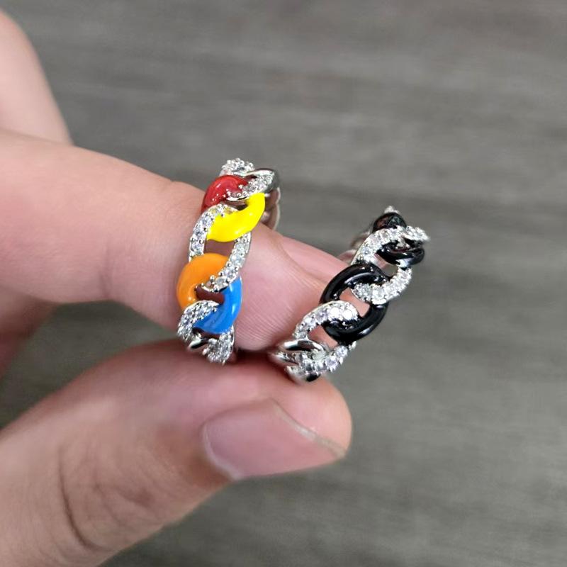 French retro drop glazed chain ring with high-end and niche design, open mouth rings opening adjustable різнокольоровий
French retro drop glazed chain ring with high-end and niche design, open mouth rings opening adjustable різнокольоровий