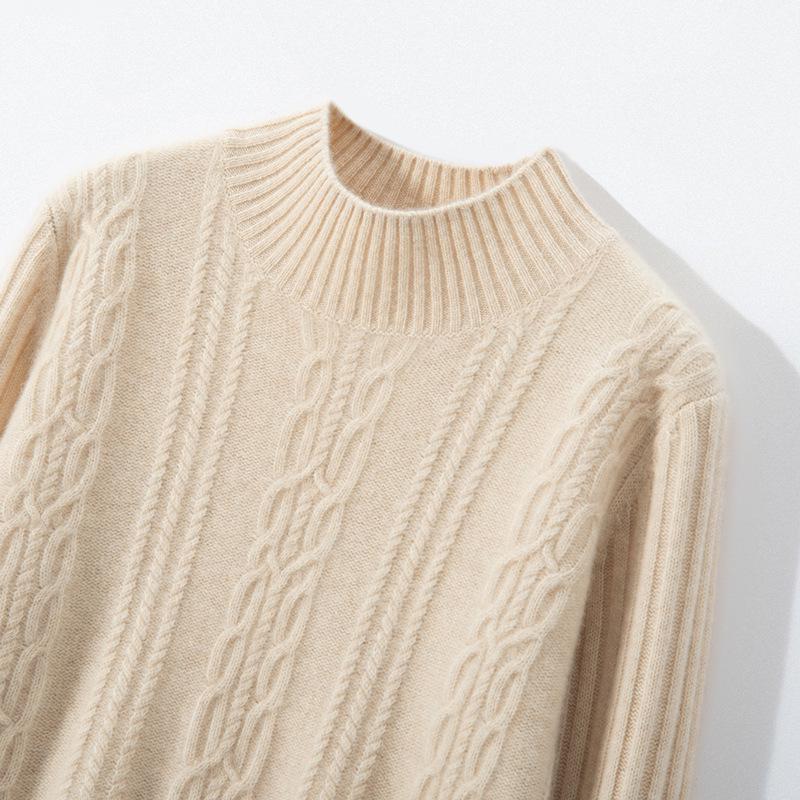 Women s Thick Cashmere Knit Sweater with Half High Neck and Long Sleeves - Warm Autumn/Winter Innerwear 2023. 2XL
Women s Thick Cashmere Knit Sweater with Half High Neck and Long Sleeves - Warm Autumn/Winter Innerwear 2023. 2XL