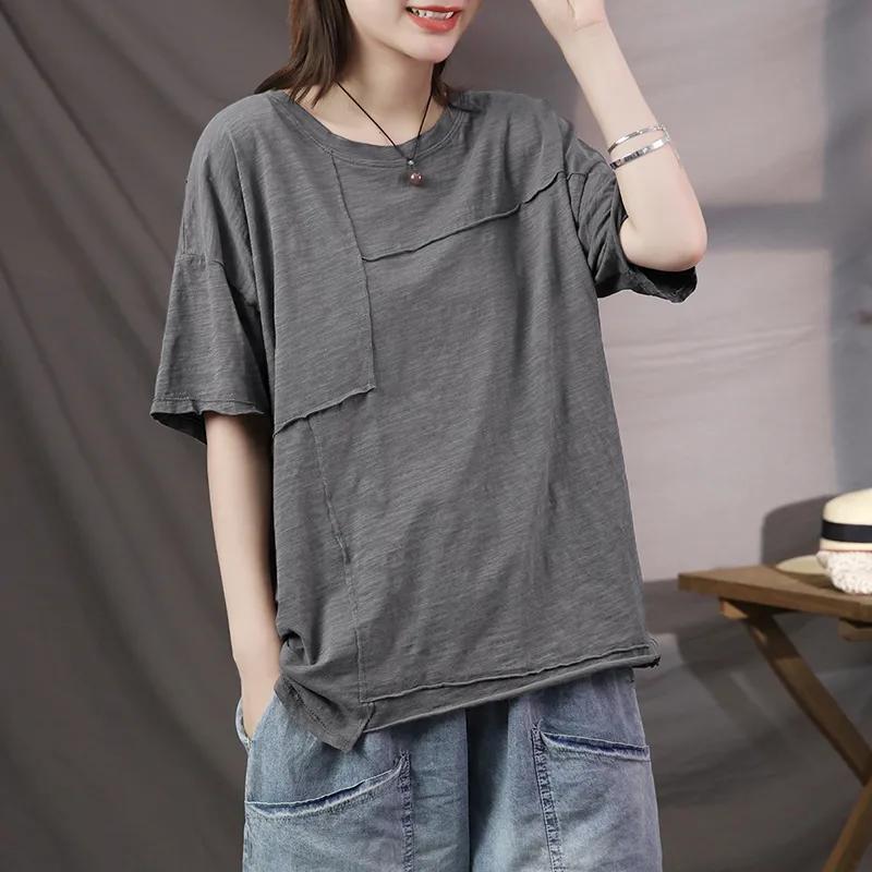 Women s Summer Lightweight Casual Short-Sleeve T-Shirt Loose-Fit Solid Color Patchwork Comfortable Base Layer Top 3XL темно-сірий
Women s Summer Lightweight Casual Short-Sleeve T-Shirt Loose-Fit Solid Color Patchwork Comfortable Base Layer Top 3XL темно-сірий