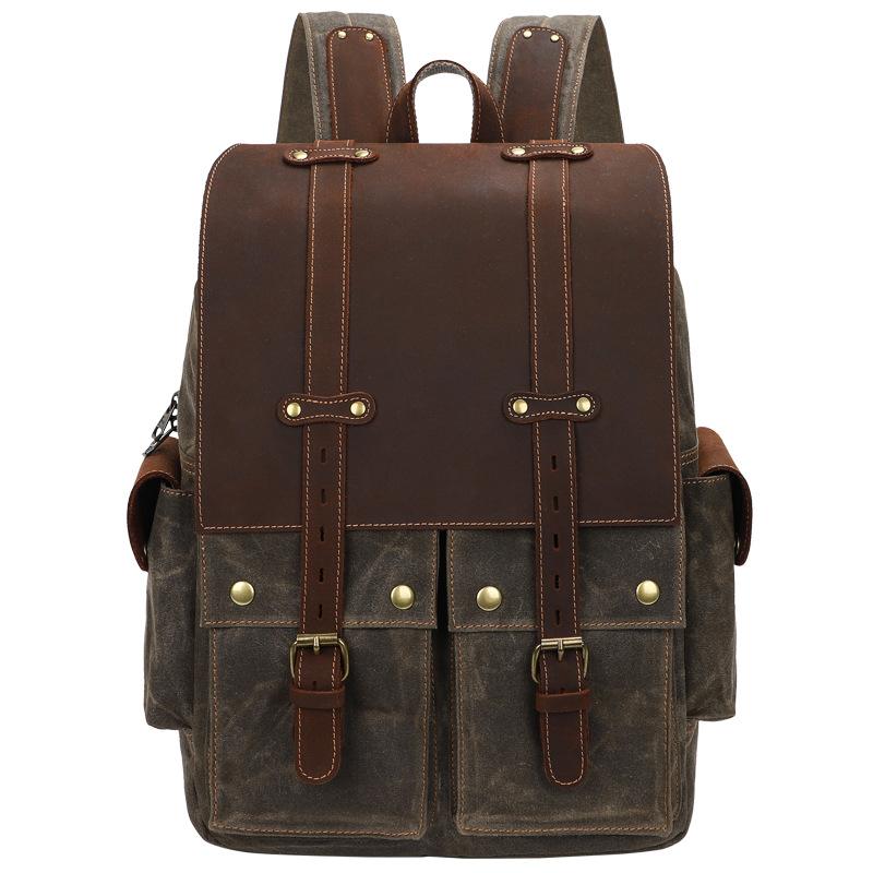 Men s canvas backpack large capacity 15 inch computer bag Crazy horse leather travel backpack lightweight waterproof армія зелений колір
Men s canvas backpack large capacity 15 inch computer bag Crazy horse leather travel backpack lightweight waterproof армія зелений колір