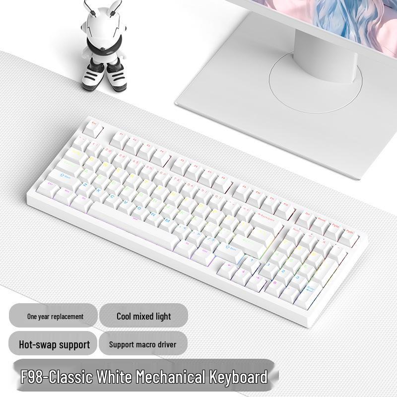 98-Key Hot-Swappable Mechanical Gaming Office Keyboard with Mixed Backlighting and Full-Key Anti-Ghosting
98-Key Hot-Swappable Mechanical Gaming Office Keyboard with Mixed Backlighting and Full-Key Anti-Ghosting