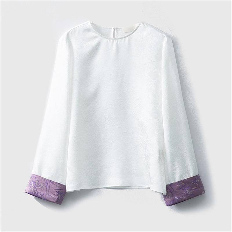 Spring Style Women s Color Block Mulberry Silk Jacquard Top with Flower Patchwork and Roll-up Sleeves Medium
Spring Style Women s Color Block Mulberry Silk Jacquard Top with Flower Patchwork and Roll-up Sleeves Medium