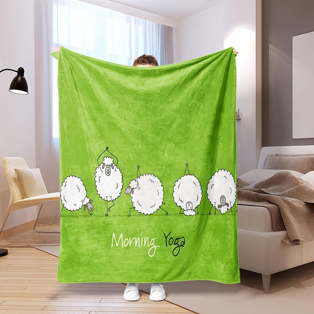 This Green Blanket Is Printed with Five Cartoon Sheep Doing Yoga, with Different Postures from Standing to Squatting, Warm And I 70x100cm
This Green Blanket Is Printed with Five Cartoon Sheep Doing Yoga, with Different Postures from Standing to Squatting, Warm And I 70x100cm