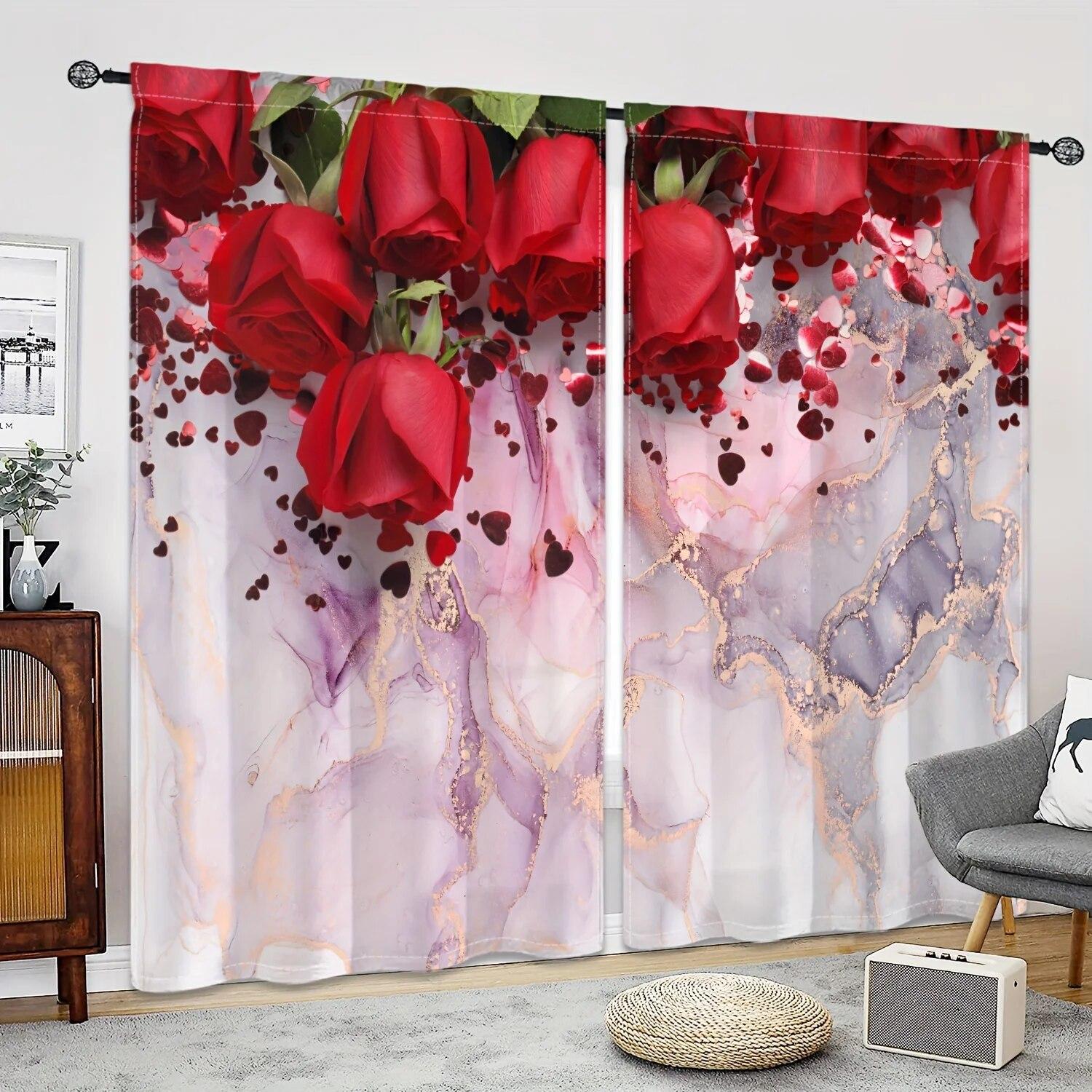 2pcs Red Rose Abstract Marble Curtains Rod Pocket Light Filtering Kitchen Valentine Decoration Printed W50xH130(CM)x2PCS-Rod pocket
2pcs Red Rose Abstract Marble Curtains Rod Pocket Light Filtering Kitchen Valentine Decoration Printed W50xH130(CM)x2PCS-Rod pocket