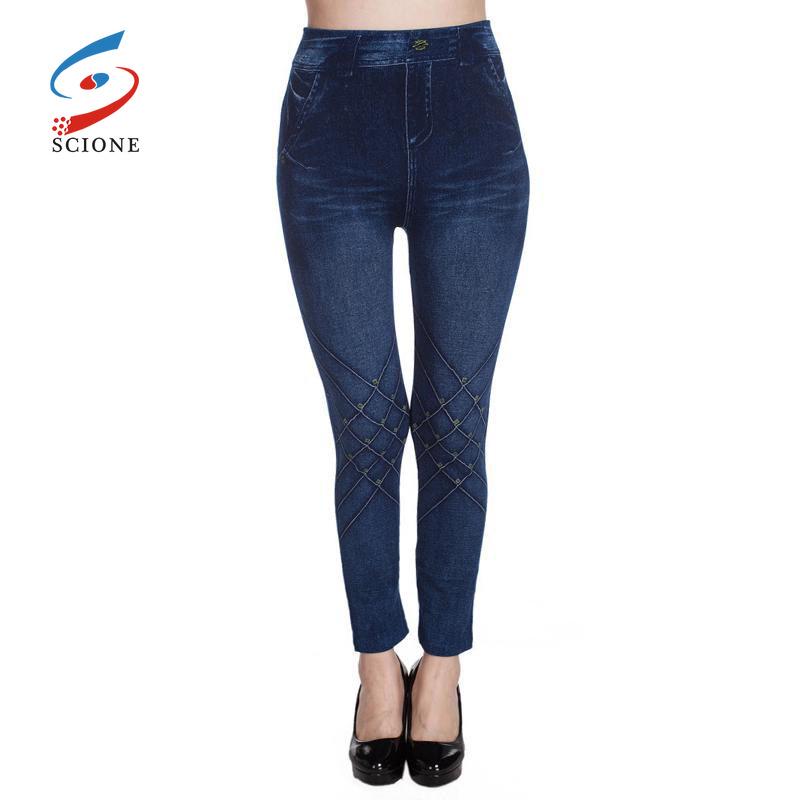 SCIONE Леггинсы Джинсовые леггинсы Растяжка Высокая талия Колено Женские брюки Большой размер Поддельные джинсы One синий
SCIONE Леггинсы Джинсовые леггинсы Растяжка Высокая талия Колено Женские брюки Большой размер Поддельные джинсы One синий