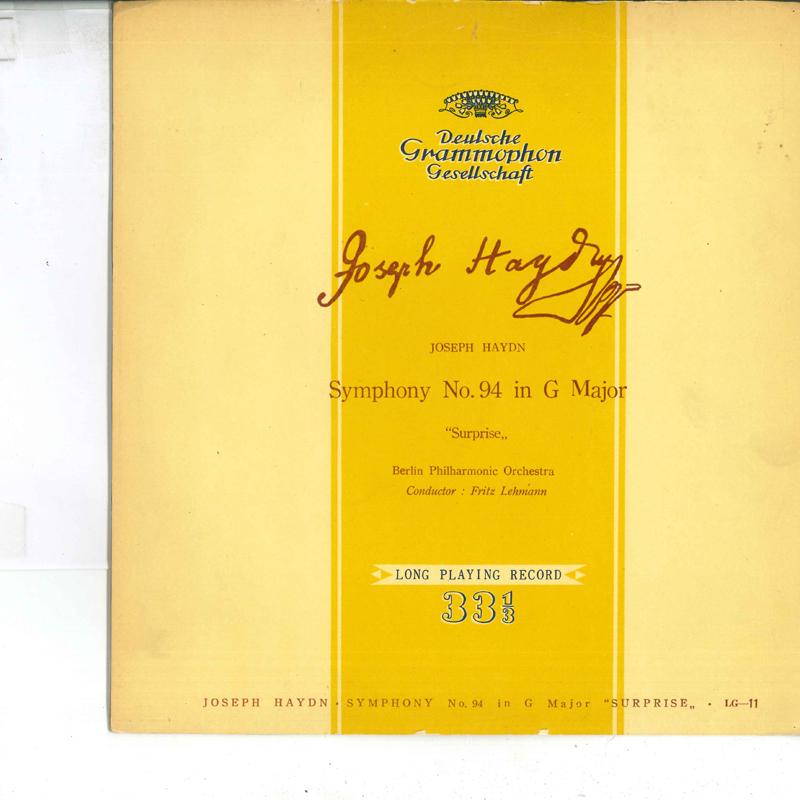 10inch Record HAYDN, FRITZ LEHMANN, BERLIN PHILHA - Symphony No.94 In G Major surprise LG11 DEUTSCHE GRAMMO Japan Classical
10inch Record HAYDN, FRITZ LEHMANN, BERLIN PHILHA - Symphony No.94 In G Major surprise LG11 DEUTSCHE GRAMMO Japan Classical